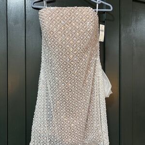 Watters Crescendo Strapless Bow Mini Dress bridal event dress